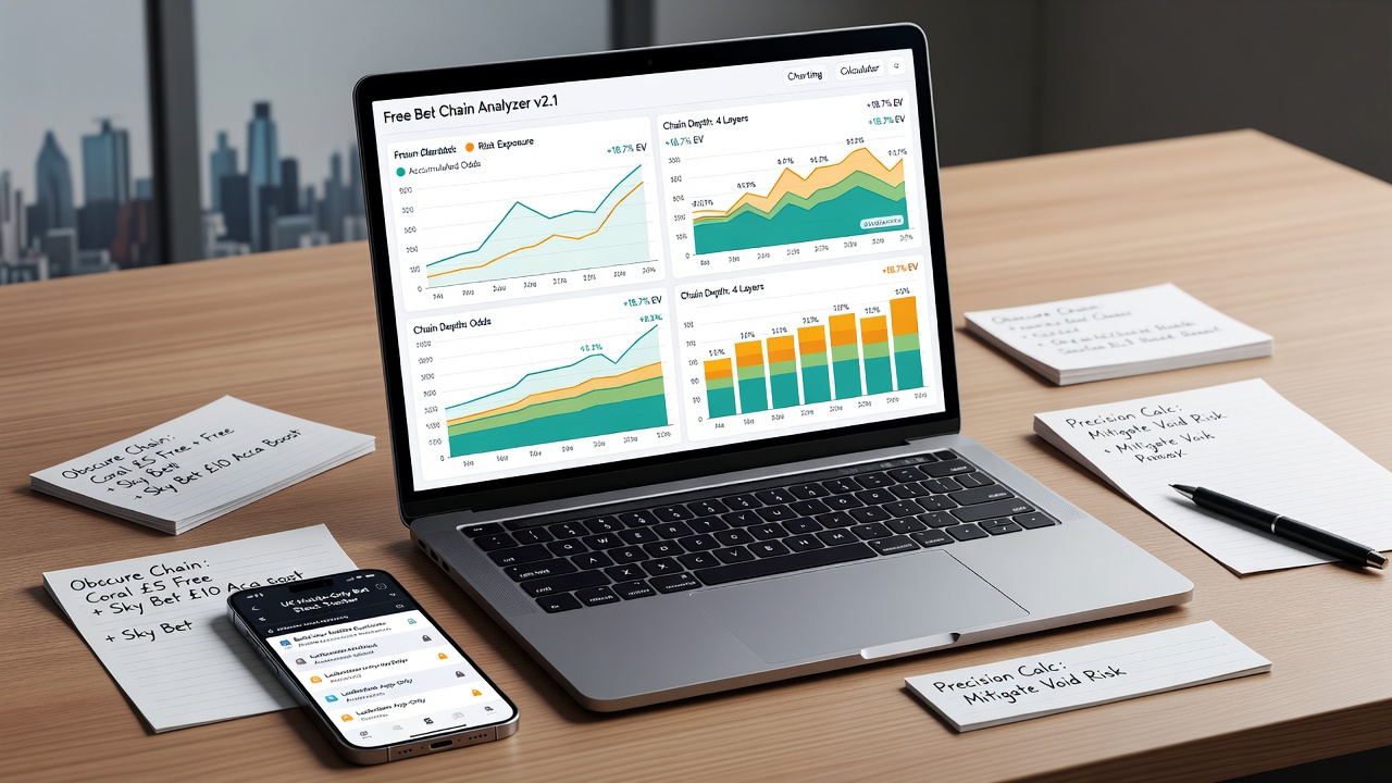 Detailed calculator dashboard showing stacked free bet projections and mobile platform data inputs