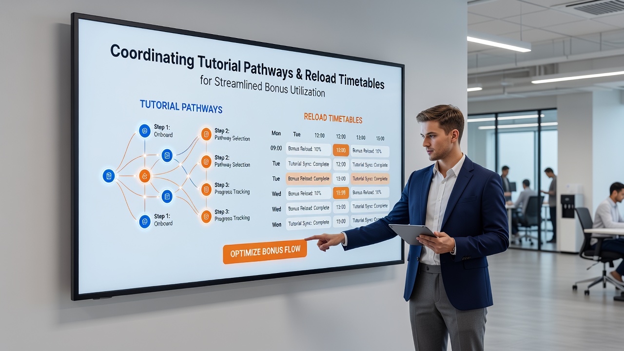 Diagram showing integrated tutorial steps with deposit reload schedules