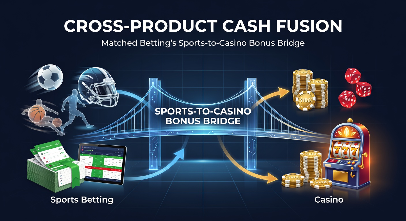 Screenshot of a matched betting calculator displaying sports-to-casino bonus conversion steps with profit projections