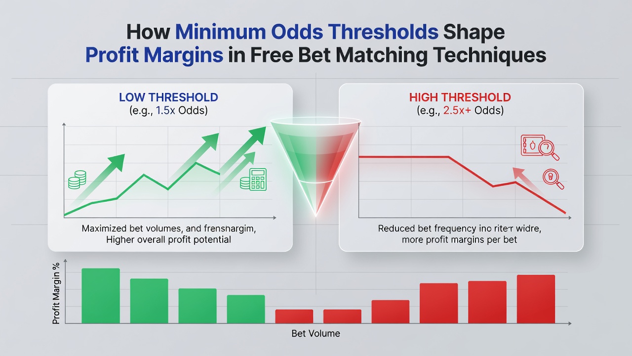 Chart displaying profit margin variations across different minimum odds levels in free bet matched plays