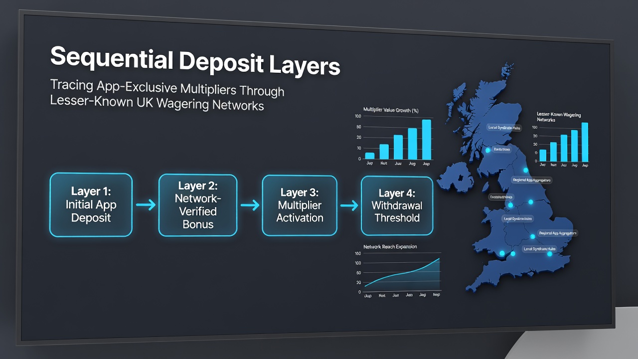 Illustration of app interfaces highlighting exclusive multiplier indicators in sequential deposit flows